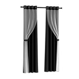 Artiss 2X 132x213cm Blockout Sheer Curtains