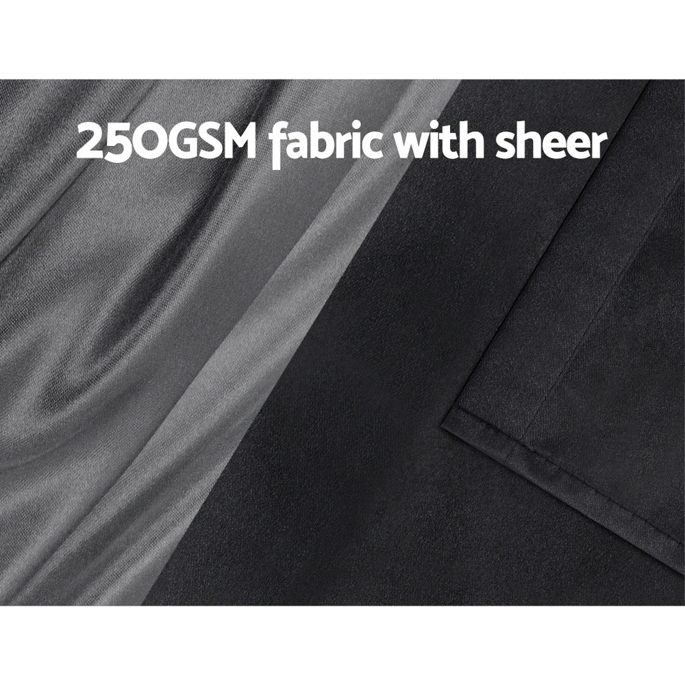 Artiss 2X 132x213cm Blockout Sheer Curtains