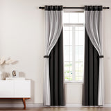 Artiss 2X 132x213cm Blockout Sheer Curtains