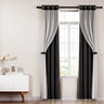Artiss 2X 132x213cm Blockout Sheer Curtains