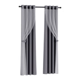 Artiss 2X 132x213cm Blockout Sheer Curtains