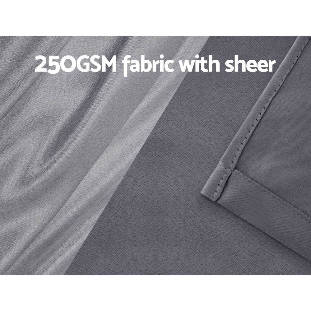 Artiss 2X 132x213cm Blockout Sheer Curtains
