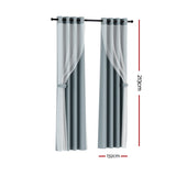 Artiss 2X 132x213cm Blockout Sheer Curtains