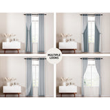 Artiss 2X 132x213cm Blockout Sheer Curtains