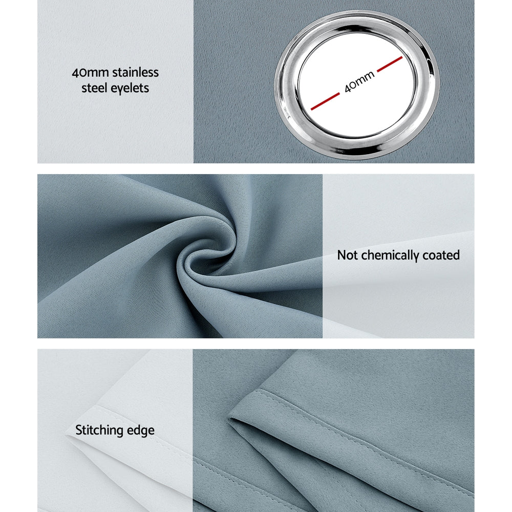 Artiss 2X 132x213cm Blockout Sheer Curtains