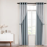 Artiss 2X 132x213cm Blockout Sheer Curtains