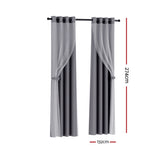 Artiss 2X 132x274cm Blockout Sheer Curtains