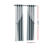 Artiss 2X 132x274cm Blockout Sheer Curtains