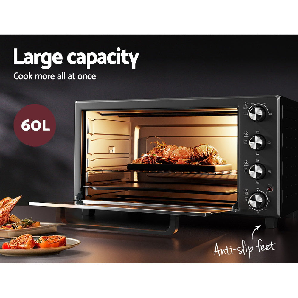Devanti 60L Convection Oven Electric Fryer Ovens 2000W - Essence Home