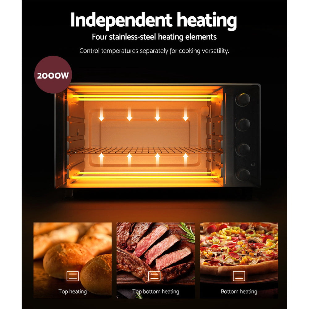 Devanti 60L Convection Oven Electric Fryer Ovens 2000W - Essence Home