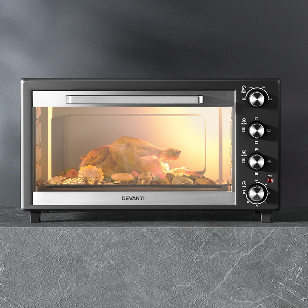 Devanti 60L Convection Oven Electric Fryer Ovens 2000W - Essence Home