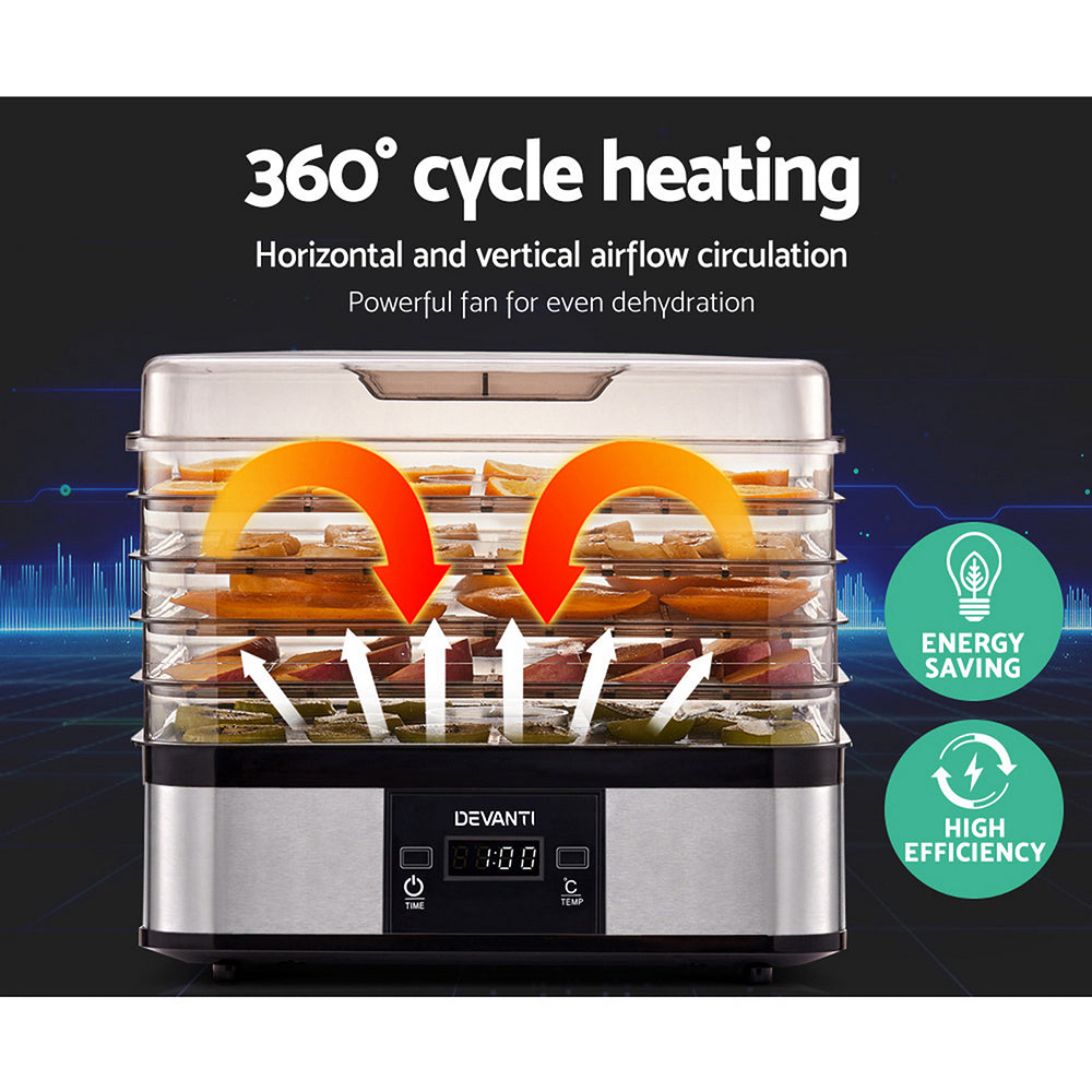 Devanti 5 Trays Food Dehydrator - Essence Home
