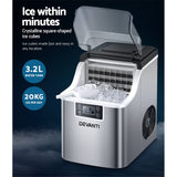 Devanti Ice Maker Machine Commercial Portable Ice Cube Tray Countertop 3.2L - Essence Home