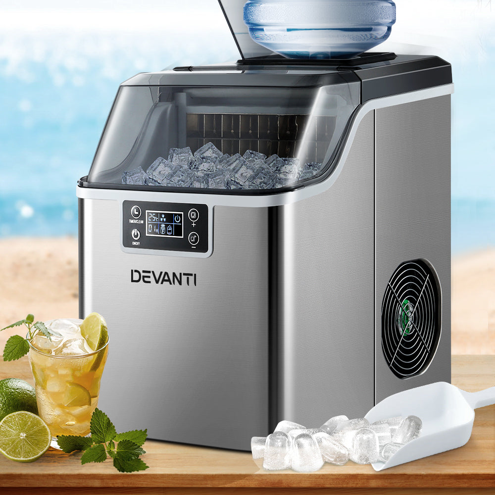 Devanti Ice Maker Machine Commercial Portable Ice Cube Tray Countertop 3.2L - Essence Home