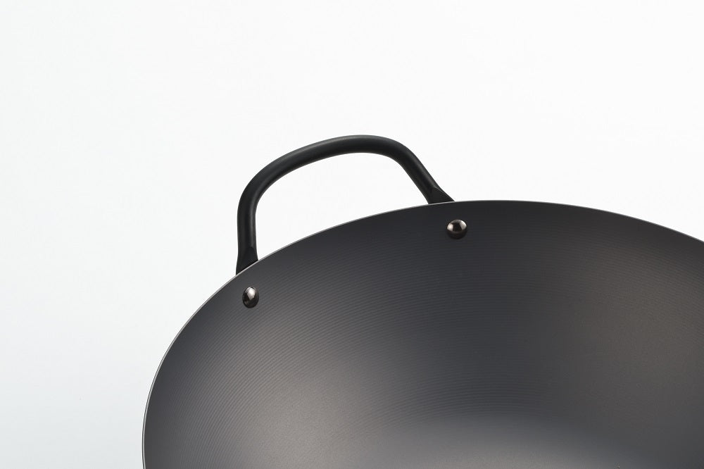 Yoshikawa Cook-Pal Ren 36cm Premium Carbon Steel Heat Treated Wok with two handles - Essence Home
