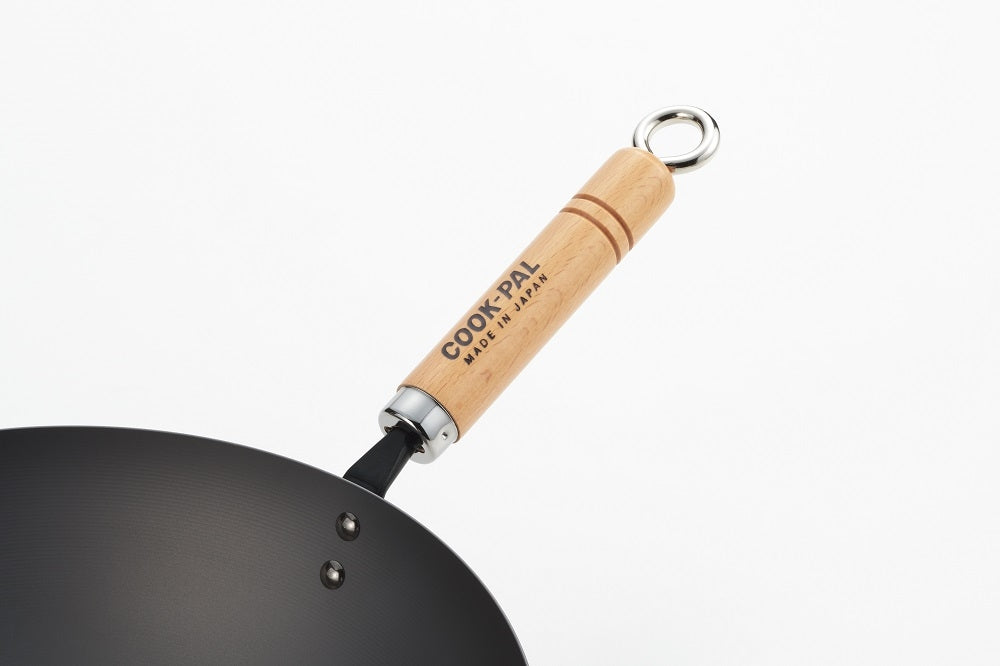 Yoshikawa Cook-Pal Ren 36cm Premium Carbon Steel Heat Treated Wok with two handles - Essence Home
