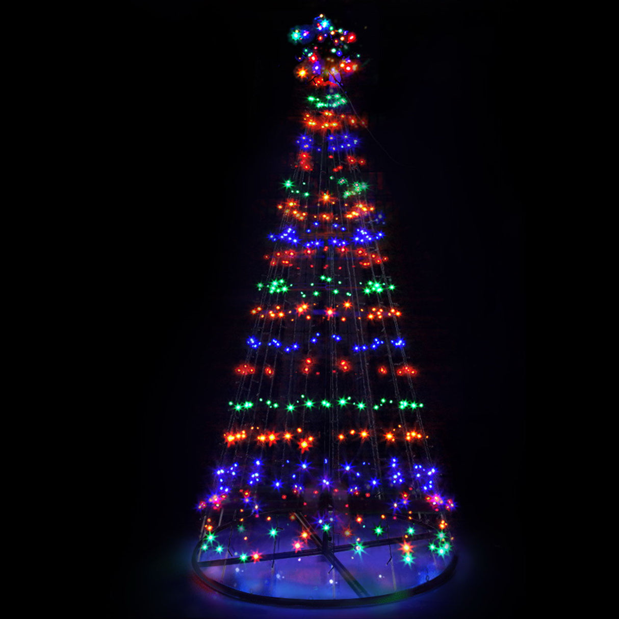 Solar LED Light Christmas Tree 2.1m 264 LED Xmas Tree Decor Multi Colour