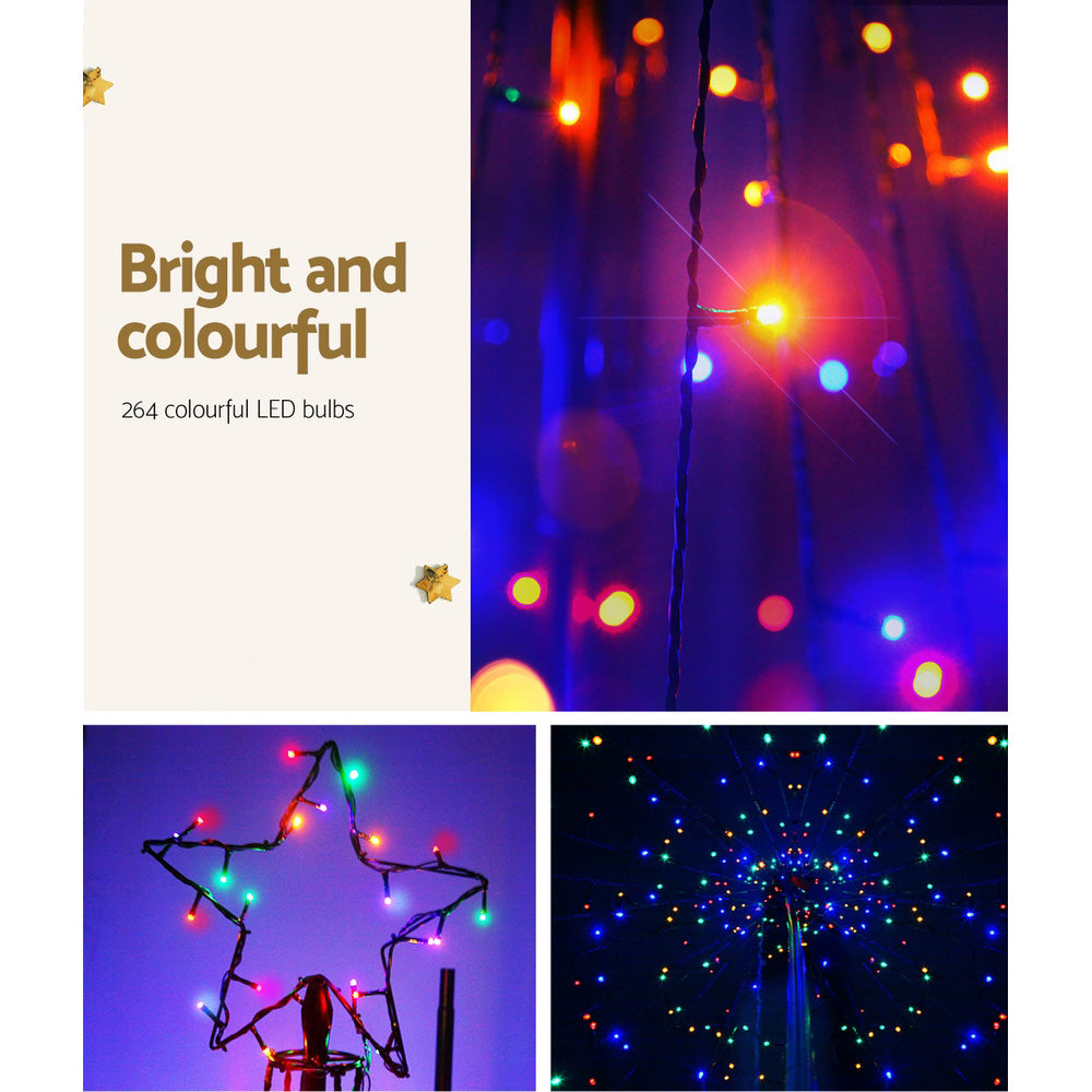 Solar LED Light Christmas Tree 2.1m 264 LED Xmas Tree Decor Multi Colour
